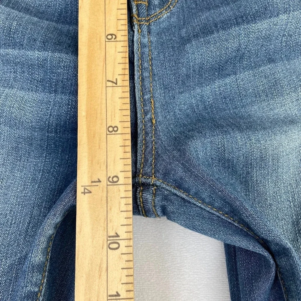Judy Blue Jeans Womens Size 15/32 (32x27) Skinny Fit Patched Rip Stretch Raw Hem